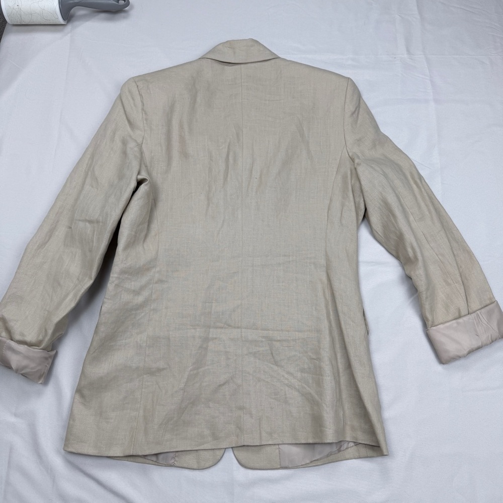 Merona Beige Linen Blazer with Button Details - Picture 4 of 9